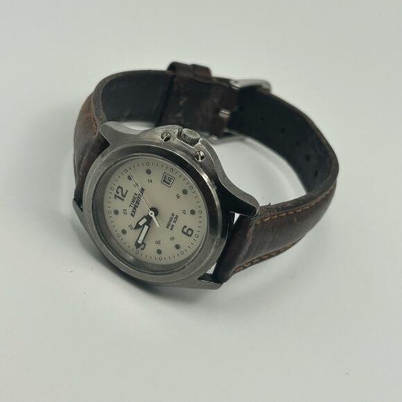 Timex Expedition Women’s Stainless Steel Brown Leather Watch, 32mm Working - Picture 4 of 8